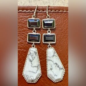 Silpada W2950 TWO TO TANGO Earrings .925 Sterling Silver, Magnesite and Hematite